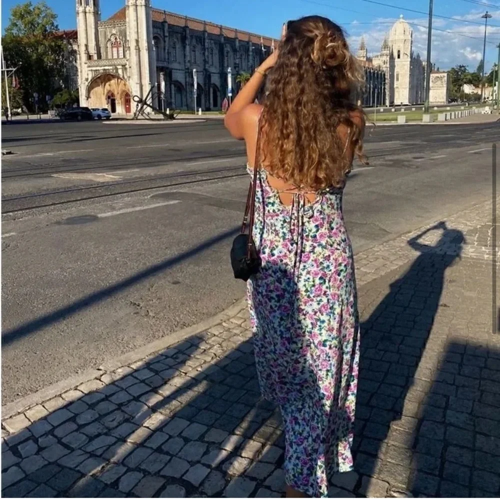Zara Blogger Favorite Floral Printed Spaghetti Strap Madi Sun Dress - Picture 4 of 8